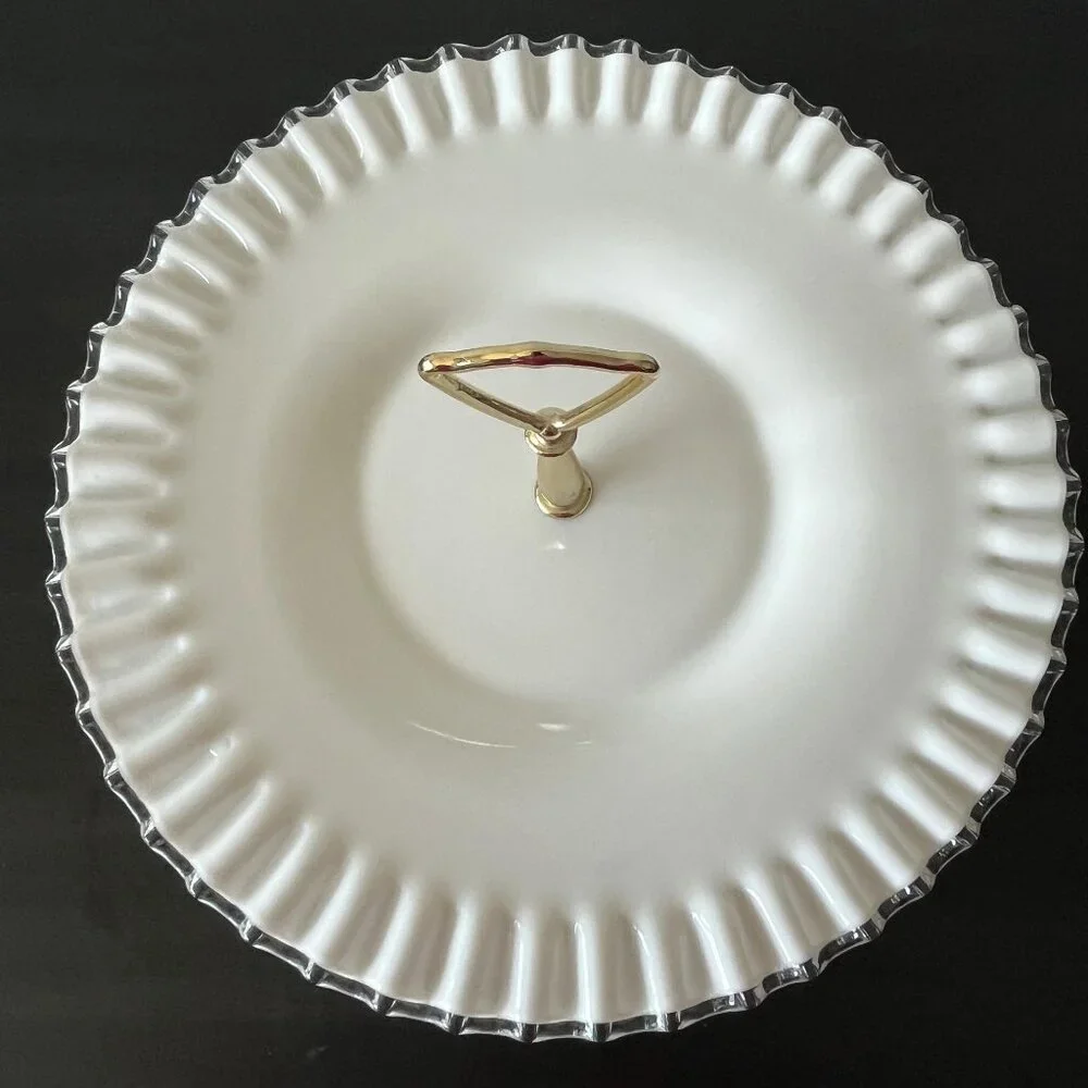 Vintage Fenton Silver Crest Handled Tray // Sandwich Dessert Hors D'Oeuvres